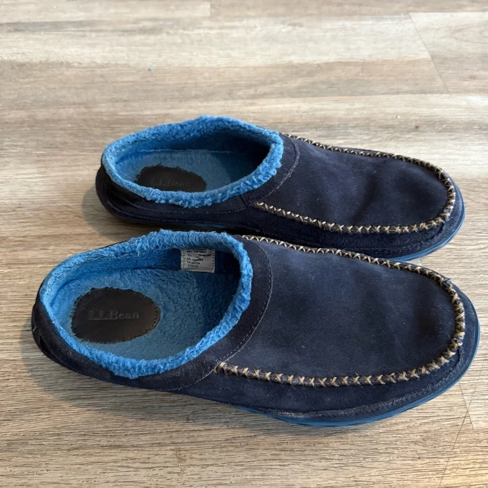 L.L. Bean Blue Suede Slippers